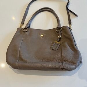 Prada Vitello Daino Shoulder Bag in Argilla